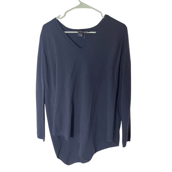 French Connection Acrylic Wool Blend Navy Knit Sweater Nautical Preppy S Academy - Picture 1 of 4